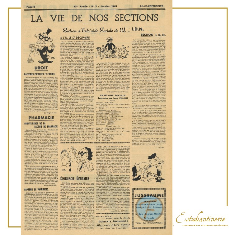 Vue d&#39;ensemble du journal page 2 - Sections d&#39;entraides sociales 1